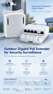 Outdoor Wall Mount Gigabit Waterproof PoE Extender 1 in 4 Out IEEE802.3AF/AT/BT PoE Repeater for IP <b>Camera</b> Network Extension - Product Image 6