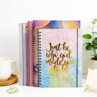 Carnet à spirale A4 personnalisé européen, vente en gros, cahiers de bureau à couverture rigide, nouveau design B5, carnet à double spirale métallique pour l'école