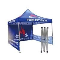 Tenda Pameran Dagang 3x3-300D Berbahan Polyester dengan Rangka Aluminium, Printer Digital Portabel MUTOH, Tinta Sublimasi Pewarna CMYK Full Color