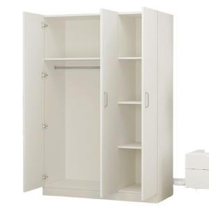 Petite <span class=keywords><strong>armoire</strong></span> moderne simple en bois massif <span class=keywords><strong>Armoire</strong></span> de rangement pliable en gros pour logement de location Meubles de chambre à coucher avec porte en MDF - Product Image 5