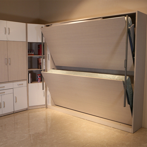Risparmio di spazio <span class=keywords><strong>A</strong></span> <span class=keywords><strong>Castello</strong></span> Pieghevole Murphy Letto Meccanismo In Metallo Manuale Orizzontale Della Parete Telaio del Letto con Le Scale - Product Image 6