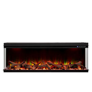 Chimenea Eléctrica Moderna de 50 Pulgadas con Llama LED Realista de 3 Lados, Opcional con Juego de Leños Reales, Control por Voz Inteligente - Product Image 2