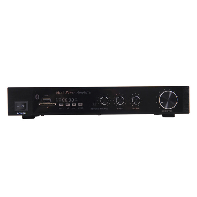 X108 Portable Mini Power Amplifier Home Stereo System with BT USB SD Card AUX RCA Input for Home Karaoke