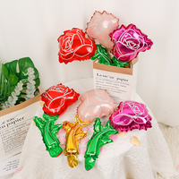 Ballon en aluminium Rose et Fleur pour la Saint-Valentin, les fiançailles, la fête des Mères, les anniversaires, Noël et Halloween - Décorations de fête - Recyclable