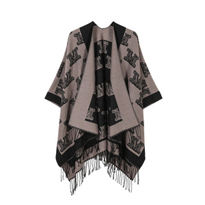 Nouveau femmes hiver Double face respirant Polyester Long épaissi extérieur chaud châle <span class=keywords><strong>Cape</strong></span> haut de gamme en gros - Product Image 5