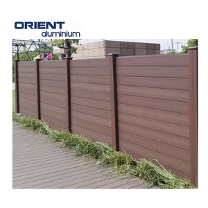 La barrière extérieure d'intimité de mur de WPC lambrisse le panneau composé en plastique en <span class=keywords><strong>bois</strong></span> noir <span class=keywords><strong>2m</strong></span> et les poteaux en aluminium - Product Image 2