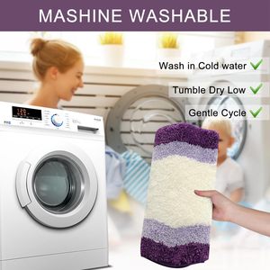 <span class=keywords><strong>Tapis</strong></span> de bain antidérapant en microfibre absorbant de forme irrégulière violet pour salle de bain et lavabo - Product Image 6