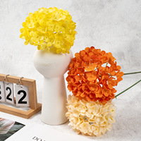 Fleurs artificielles en soie d'hortensia à tige unique, 126 pièces, de luxe - Bouquets de mariage et arrangements floraux commerciaux