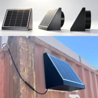 Kabellose 65W Solar-Wandlüfter mit 12 Flügeln, Wasserdichter Abluftventilator für Container und Fertighäuser, DC-Extraktor