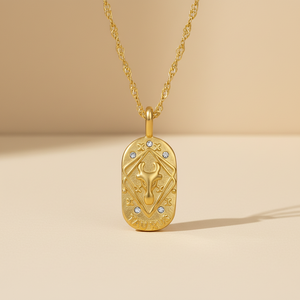 Colar Personalizável com Pingente São Jorge em Aço Inoxidável Banhado a Ouro 18K, Corrente Clássica Masculina e Feminina com Caveira e Mãos em Oração, <span class=keywords><strong>22</strong></span> polegadas - Product Image 2