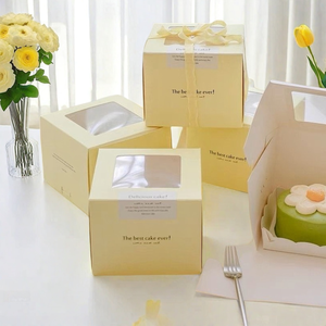 Cá nhân bao bì ổ bánh di động thiết kế hộp 4 inch bao bì thực phẩm bánh sinh nhật hộp trang trí ruy băng hộp bánh nhỏ - Product Image 1