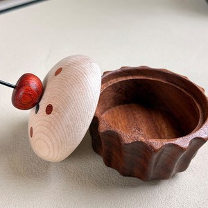 Boîte de rangement en bois YiTao ronde 1-3L, conteneur décoratif artisanal pour bonbons, cadeau pour le salon - Product Image 1
