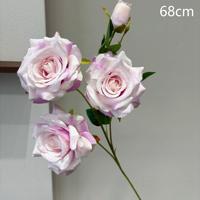 Großpackung Rosa-Lila Serie Einzelstiel Seiden-Kunstrose Blumenarrangement Zubehör für Hochzeit Heim Event Dekoration