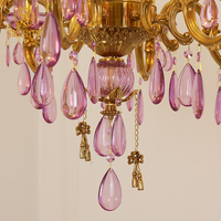 JewelleryTop lustre moderne en cristal violet suspendu pour hall marocain turc suspension