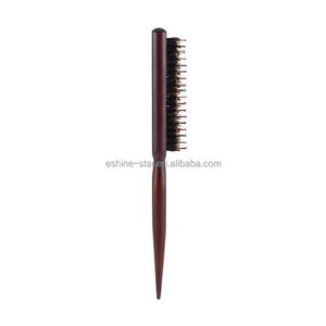 Cepillo de pelo de cerdas de jabalí natural con mango de madera y logotipo personalizado - Product Image 3