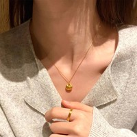 Ins produsen halus hadiah kecil S925 kalung perak kalung liontin perhiasan wanita
