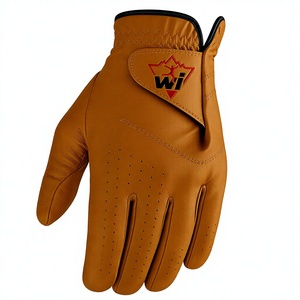 Gant de golf classique en cuir marron pour l'entraînement en extérieur, respirant, antidérapant, avec fermeture auto-agrippante, ajustement flexible et durable - Product Image 3