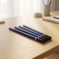 Crayon en bois hexagonal de 7 pouces avec pointe trempée 2B/4B/6B/8B, ensemble professionnel pour le dessin, logo personnalisé, corps bleu, vente directe usine