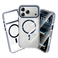 Funda Transparente Magnética de TPU+PC para Teléfono Móvil con Carga Inalámbrica, Acabado Esmerilado, para iPhone 16 17 18 Pro Max, Venta al Por Mayor, Alta Calidad