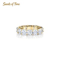 Bague d'éternité moderne en argent massif 925 avec moissanite ovale taillée de 0,26 ct pour la vente en gros en marque blanche pour femmes