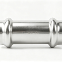 Raccord à sertir double réglable en acier inoxydable fin SS304 316L pour connexion traversante, raccord à sertir haute pression en V pour tube