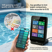 Sistema de Monitoreo de Calidad del Agua Inteligente WiFi 8 en 1 Lonnmeter LONN-WM04 para Piscinas, pH, ORP, TDS, EC, Cloro, Temperatura