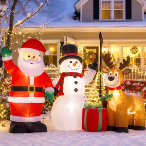 Decoración Navideña Inflable Gigante Personalizada de 3m 4m 5m 6m, Personaje de Dibujos Animados de Santa Claus para Año Nuevo - Product Image 1