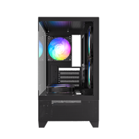 Boîtier de jeu pour PC de taille moyenne avec deux panneaux en verre trempé, vue sur la mer, micro-ATX, boîtier de jeu pour ordinateur de jeu MATX