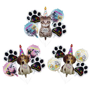 5 buah balon aluminium Foil bentuk hati berdiri dekorasi ulang tahun anak Set dalam anjing peliharaan tema untuk pesta kue besar - Product Image 2