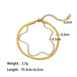 Tornozeleiras de moda para mulheres, joias minimalistas em aço inoxidável banhado a ouro 18k - Product Image 6