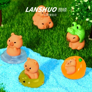 ของเล่นเรซิ่นรูปหมูจิ๋ว Lanshuo เรืองแสงในที่มืด ชุดอุปกรณ์ตกแต่งเคสมือถือ พวงกุญแจ สำหรับงานประดิษฐ์ - Product Image 3