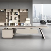 Muebles de Oficina Modernos y Contemporáneos, Escritorio Ejecutivo Hecho de Tablero de Melamina Resistente para Uso en Edificios de Oficinas
