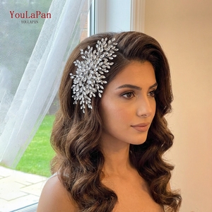 YouLaPan HP966 Peigne à cheveux élégant en strass, style européen et américain, décoration de cheveux scintillante pour <span class=keywords><strong>mariée</strong></span>, banquet et fête - Product Image 4