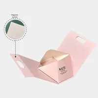 Boîte cadeau magnétique pliable personnalisée avec poignée, emballage rigide en kit, matériaux recyclés, éponge, vêtements, cosmétiques, cadeau de luxe