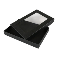 Boîte en carton personnalisée avec fenêtre transparente en PVC et logo imprimé pour vêtements, emballage cadeau avec couvercle et base