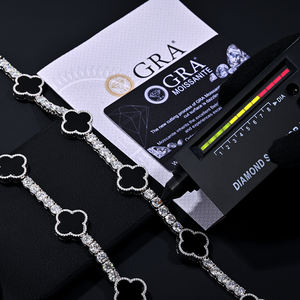 Mode Klee Moissan ite Tennis Kette Armband 925 Sterling Silber 5mm Moissan ite Halskette Pass Diamant Test für Männer Frauen - Product Image 1