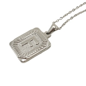 Zogxin Stainless Steel Square Letter Pendant Necklace 26 English Alphabet Clavicle Chain For Men Titanium Steel Fashion Jewelry - Product Image 5