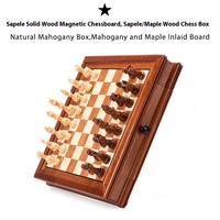 Échiquier magnétique en bois massif de haute qualité RUNAN, échiquier en bois d'érable, boîte à échecs en cuir, design personnalisable, échecs éducatifs unisexes