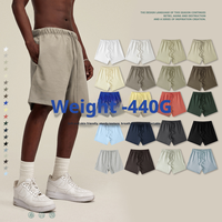 Celana Pendek Basket Pria Musim Panas Retro Trendi Bahan Katun Bernapas dengan Tali Serut Warna Solid Kasual Panjang Setengah Lutut Unisex Longgar