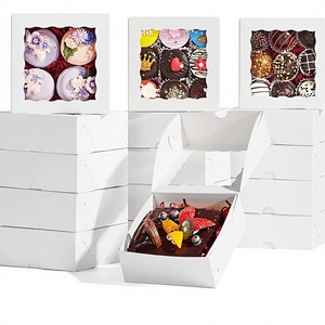 SLShePack Lot <span class=keywords><strong>de</strong></span> 20 boîtes en carton pour aliments pour bébés avec fermeture magnétique et fenêtre transparente - 5x5x2 pouces, personnalisables, pour chocolats enrobés - Product Image 1