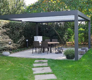 3x4 pabellón eléctrico impermeable Pergola persianas clima biológico jardín invernadero aluminio al aire libre gazebo - Product Image 4