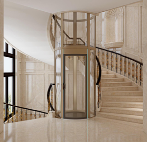 <span class=keywords><strong>Escalera</strong></span> de Caracol residencial de pasajeros con tracción de elevador de acero inoxidable con un elevador de turismo semicircular - Product Image 4