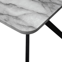 Ensemble de table à manger moderne en MDF avec 6 chaises, style classique, 8 places, table à manger de luxe avec placage en papier marbré