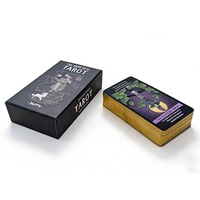 Boîte cadeau personnalisée OEM pour cartes de tarot avec couvercle et fond, cartes d'oracle personnalisées CMYK avec dorure à chaud (couleurs personnalisables)
