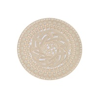 Set de table circulaire en plastique de style européen, à motifs ajourés et estampés or, résistant à la chaleur, antidérapant, sans lavage, anti-rayures