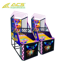 Machine de tir au basket-ball de rue en métal sécurisée pour enfants ACS - Jeu d'arcade sans fil à monnayeur avec garantie d'un an pour usage intérieur
