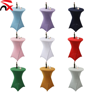 Tovaglia Rotonda Piccola Elasticizzata <span class=keywords><strong>per</strong></span> Tavoli da Cocktail, Copritavolo Estensibile <span class=keywords><strong>per</strong></span> Feste, Matrimoni, Compleanni, Hotel - Product Image 2