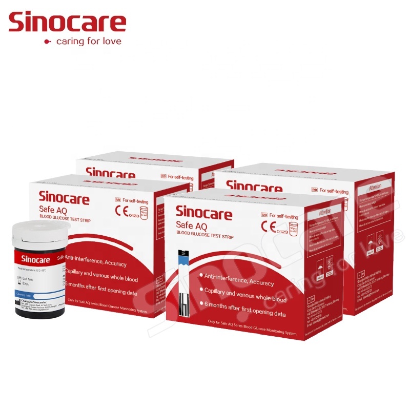 Тест-полоски без кодефлюса для Sinocare Safe AQ Voice CE одобренные медицинские диагностические тест-полоски для диабетиков с 200 шт