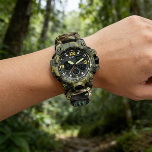 Luxury Sport Outdoor Survival Watch Compass <b>Thermometer</b> Multifunctional Analog Digital Watch Dual Display LED Waterproof - Product Image 4