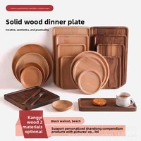 Plateau carré en bois de hêtre japonais moderne, gravé à la main, jetable, Spring Glory SG036, pour le dîner, le petit-déjeuner, les fruits secs